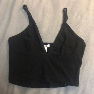 Low cut black crop tank